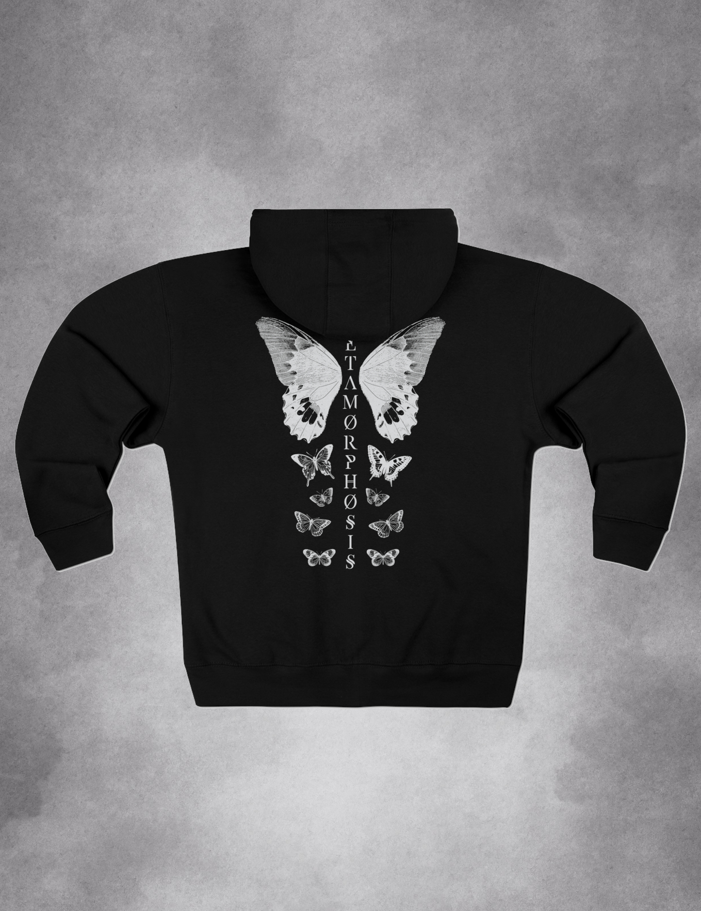 Witchy Aesthetic Goth Butterfly Metamorphosis Zip Up Hoodie