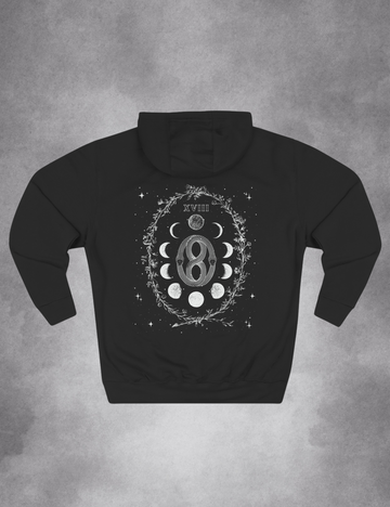The Moon Tarot Card Whimsigoth Snake Moon Phase Plus Size Goth Occult Witchy Hoodie