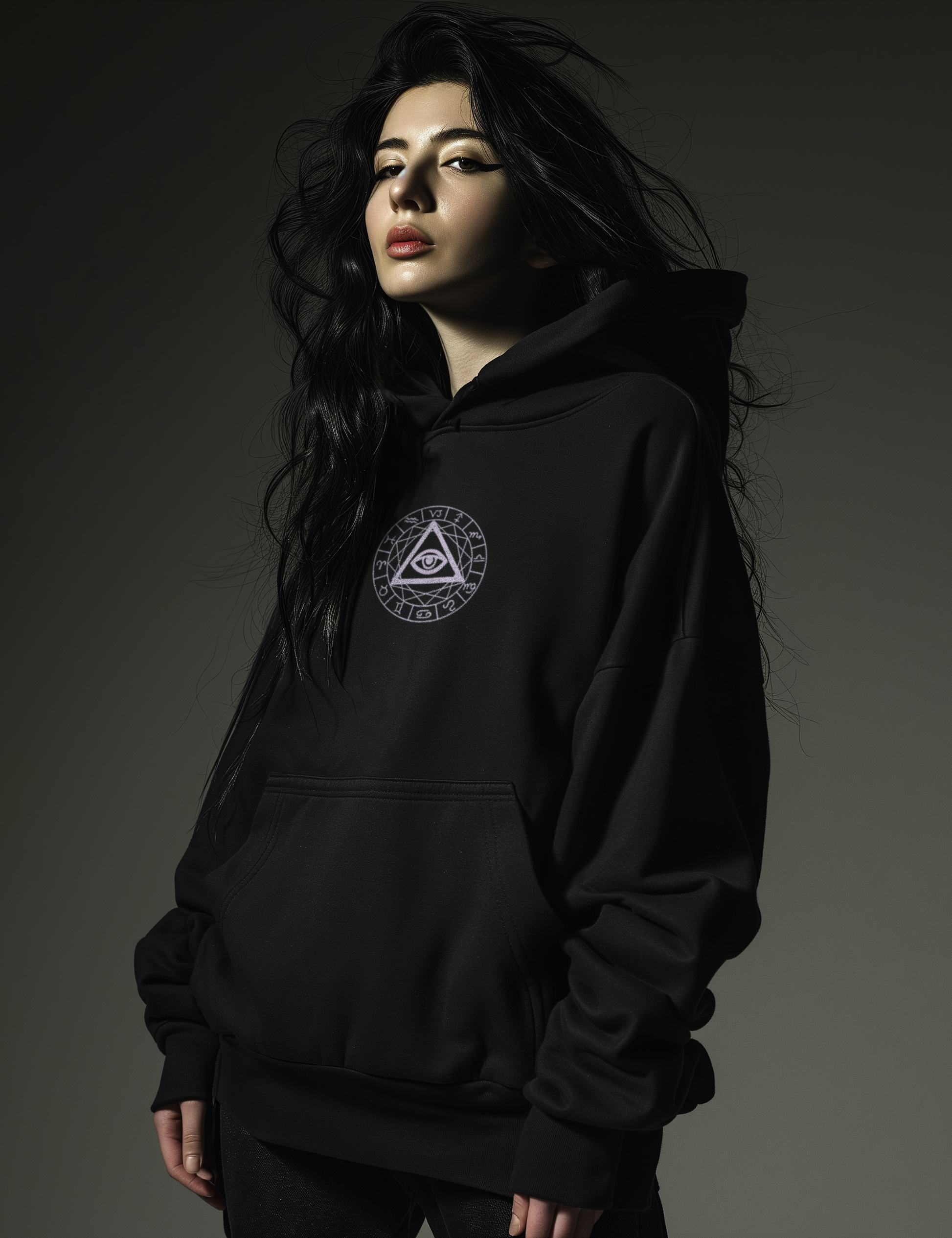 As Above So Below Occult Collage Witchy Plus Size Goth Hoodie