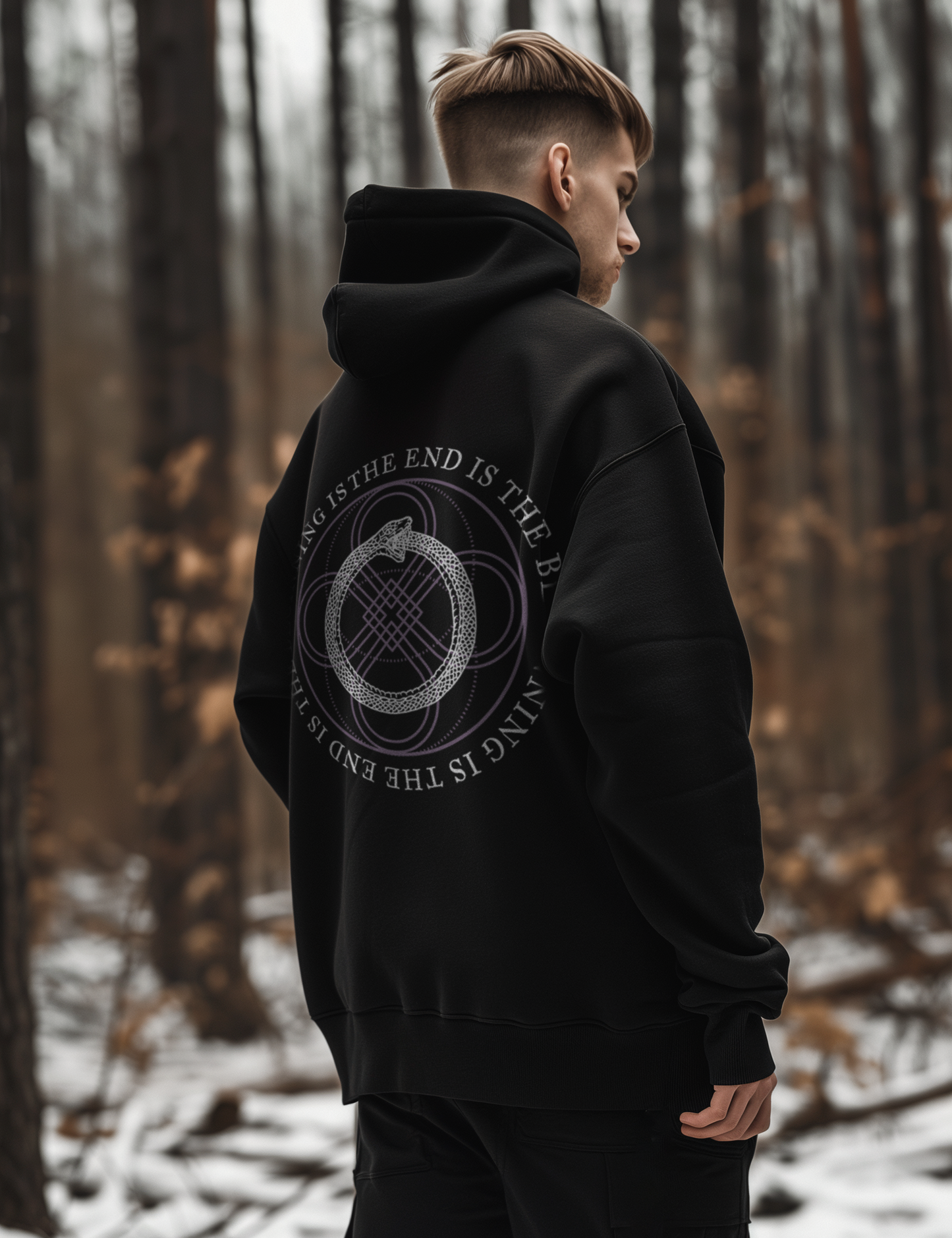 Ouroboros Occult Esoteric Plus Size Goth Snake Hoodie