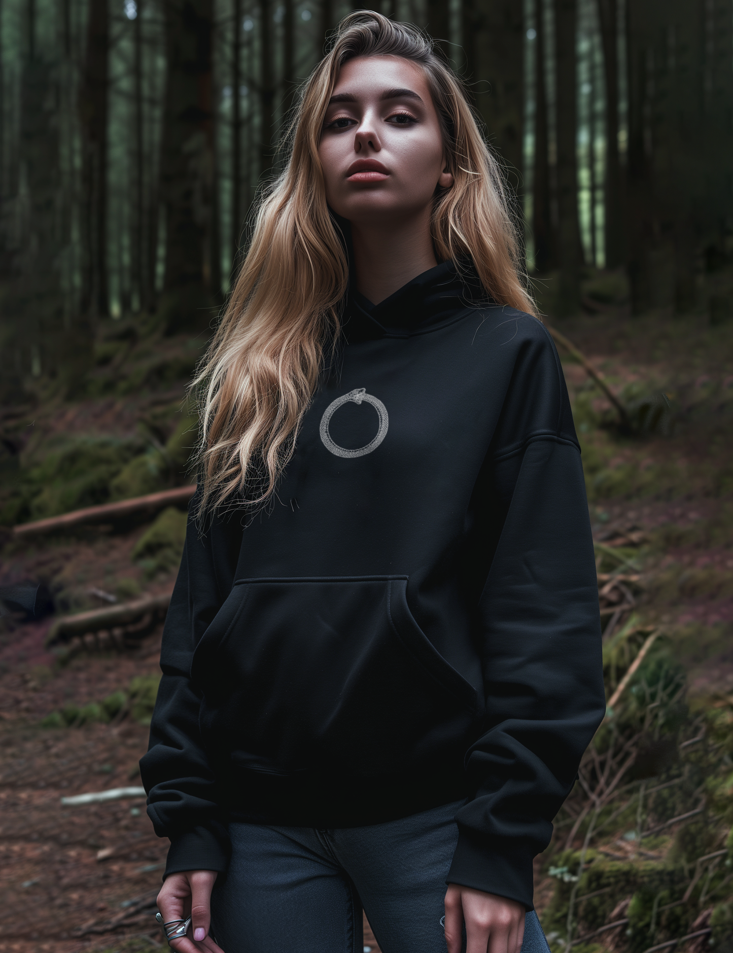 Ouroboros Occult Esoteric Plus Size Goth Snake Hoodie