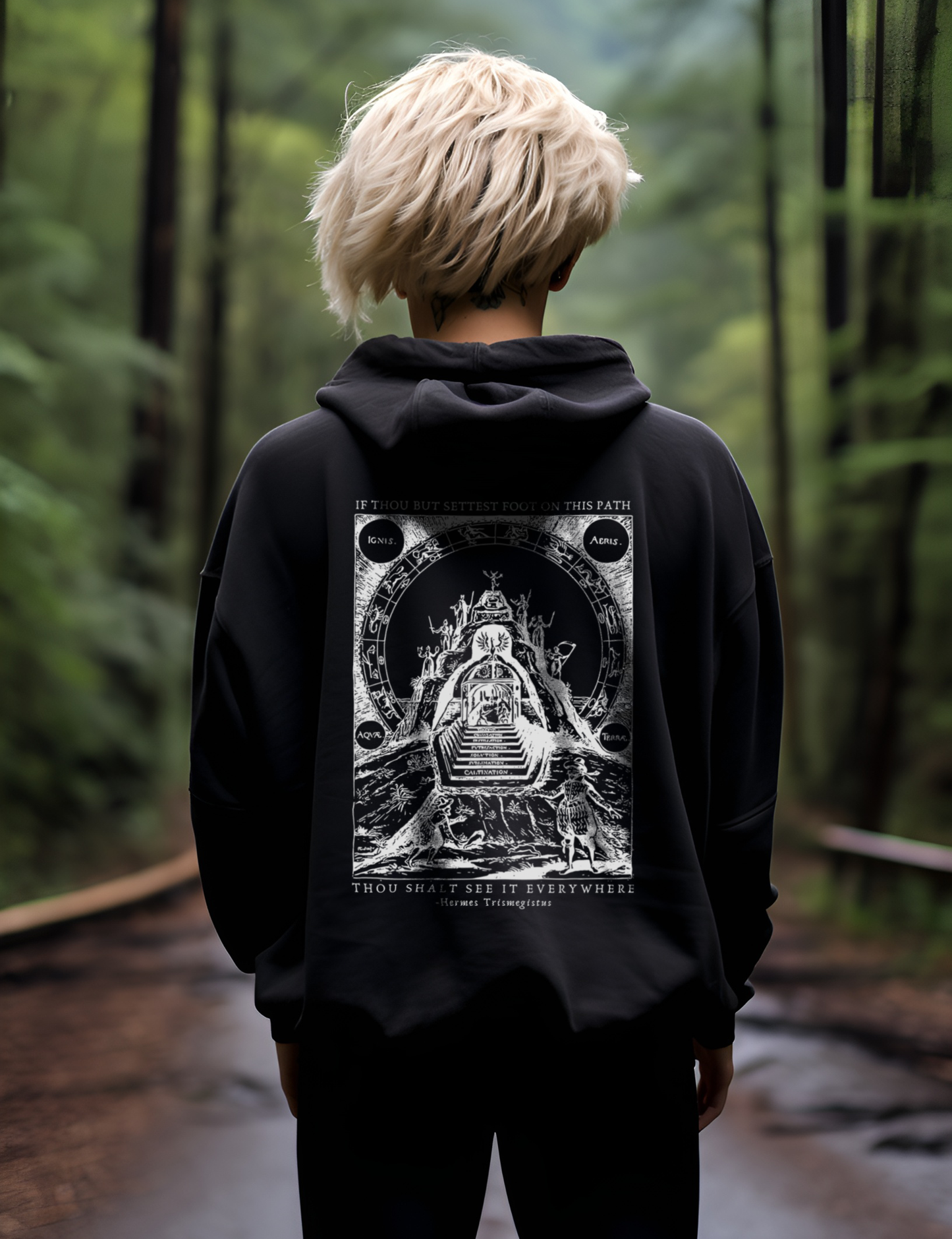 Hermetic Path Goth Esoteric Occult Plus Size Hoodie