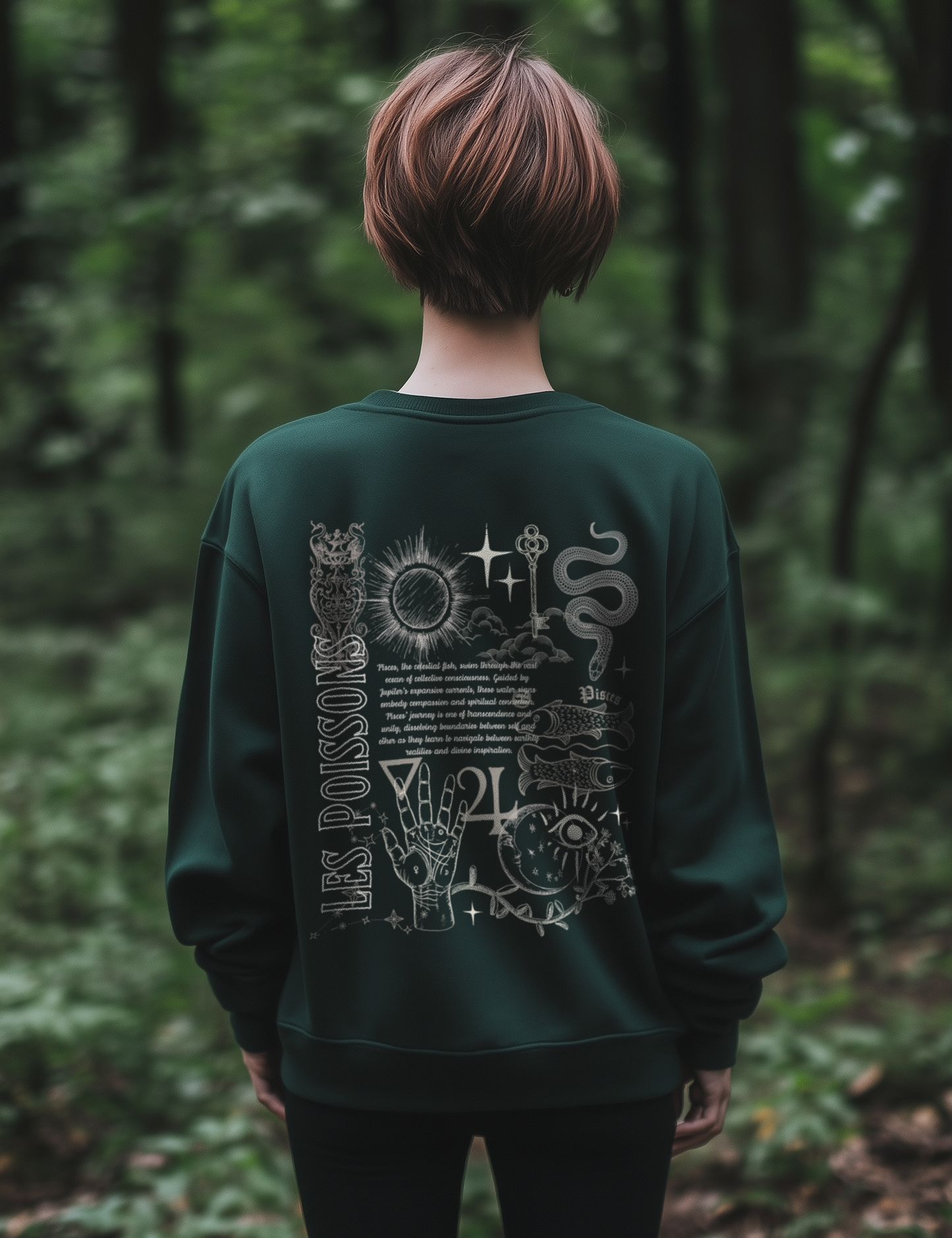 Pisces Zodiac Sign Esoteric Astrology Occult Plus Size Goth Mystical Sweatshirt