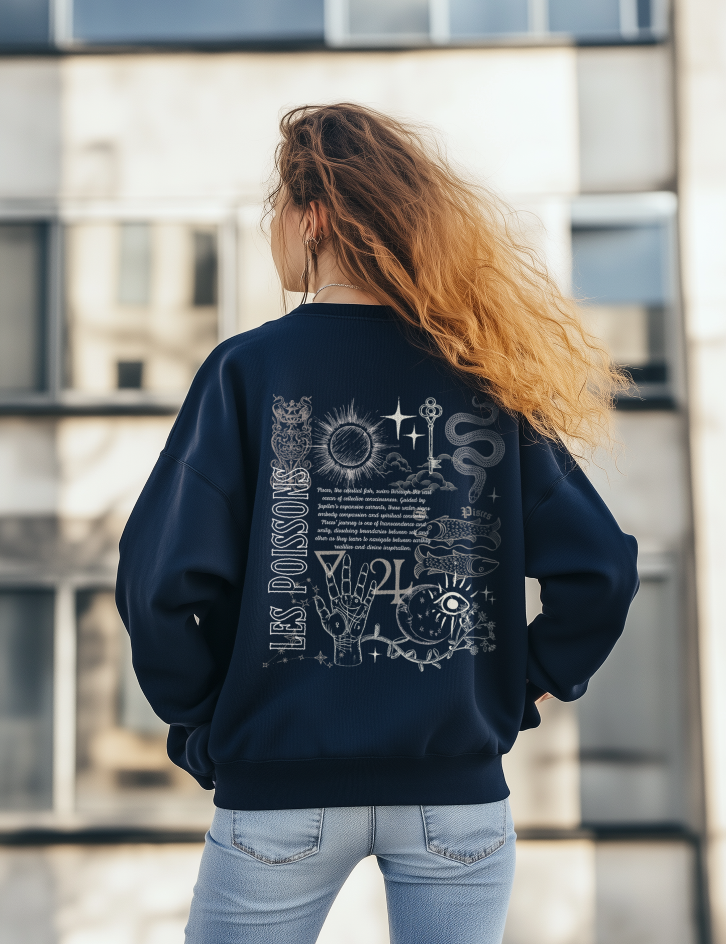 Pisces Zodiac Sign Esoteric Astrology Occult Plus Size Goth Mystical Sweatshirt