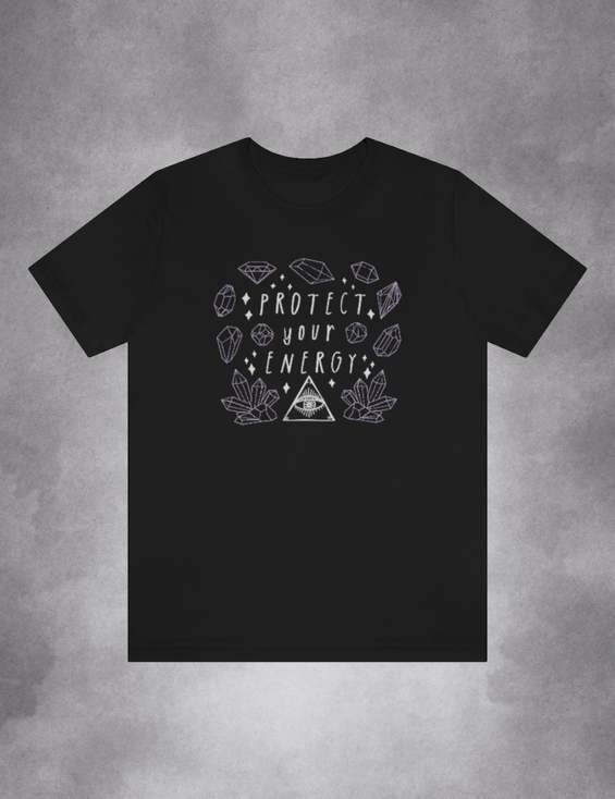 Witchy Plus Size Clothing Crystals Protect Your Energy Shirt