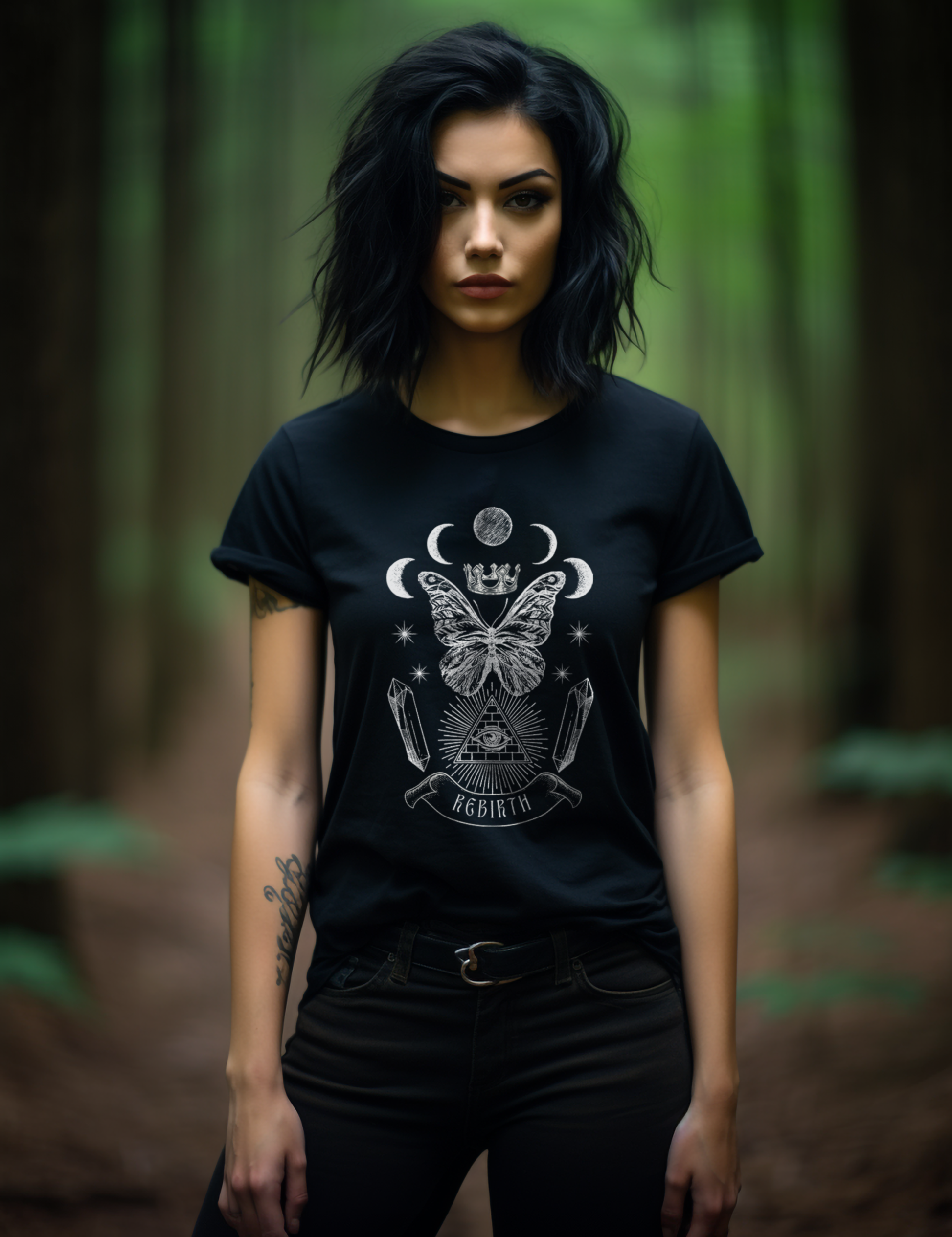 Rebirth Goth Butterly Mystical Alchemy Plus Size Witchy Clothing Shirt