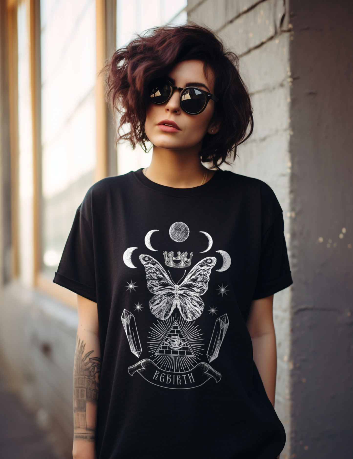Rebirth Goth Butterly Mystical Alchemy Plus Size Witchy Clothing Shirt