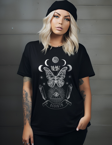 Rebirth Goth Butterly Mystical Alchemy Plus Size Witchy Clothing Shirt