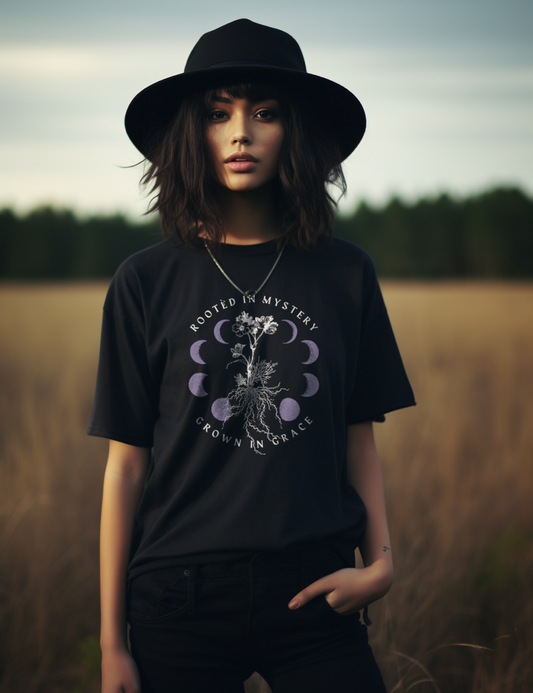 Witchy Dark Cottagecore Clothing Nature Lover Moon Phase Plus Size Shirt