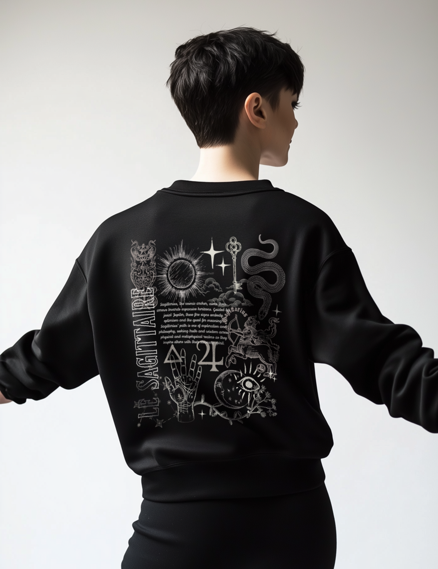 Sagittarius Zodiac Sign Esoteric Astrology Occult Plus Size Goth Mystical Sweatshirt