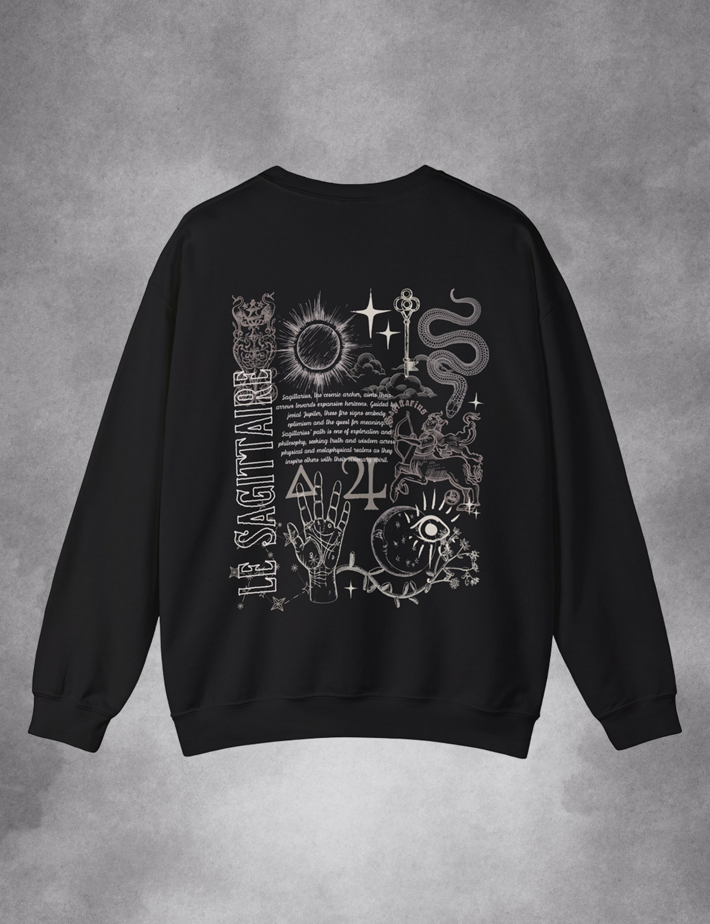 Sagittarius Zodiac Sign Esoteric Astrology Occult Plus Size Goth Mystical Sweatshirt