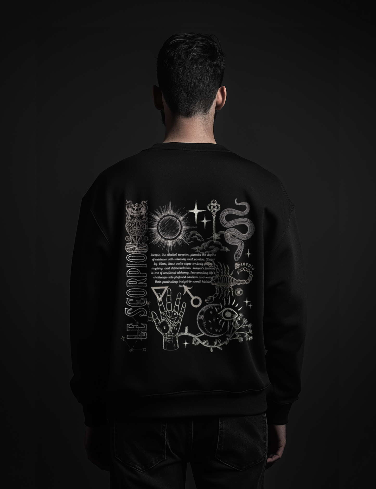 Scorpio Zodiac Sign Esoteric Astrology Occult Plus Size Goth Mystical Sweatshirt