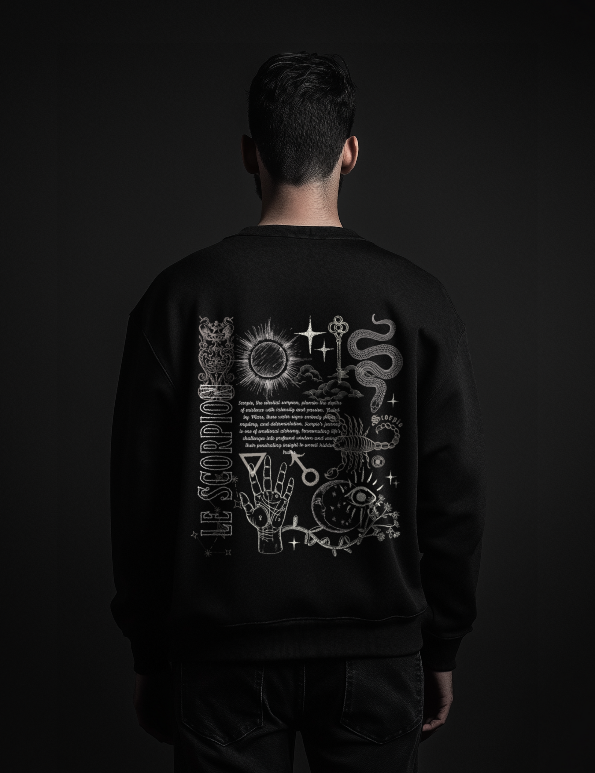 Scorpio Zodiac Sign Esoteric Astrology Occult Plus Size Goth Mystical Sweatshirt