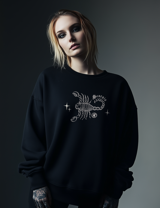 Scorpio Zodiac Sign Esoteric Astrology Occult Plus Size Goth Mystical Sweatshirt