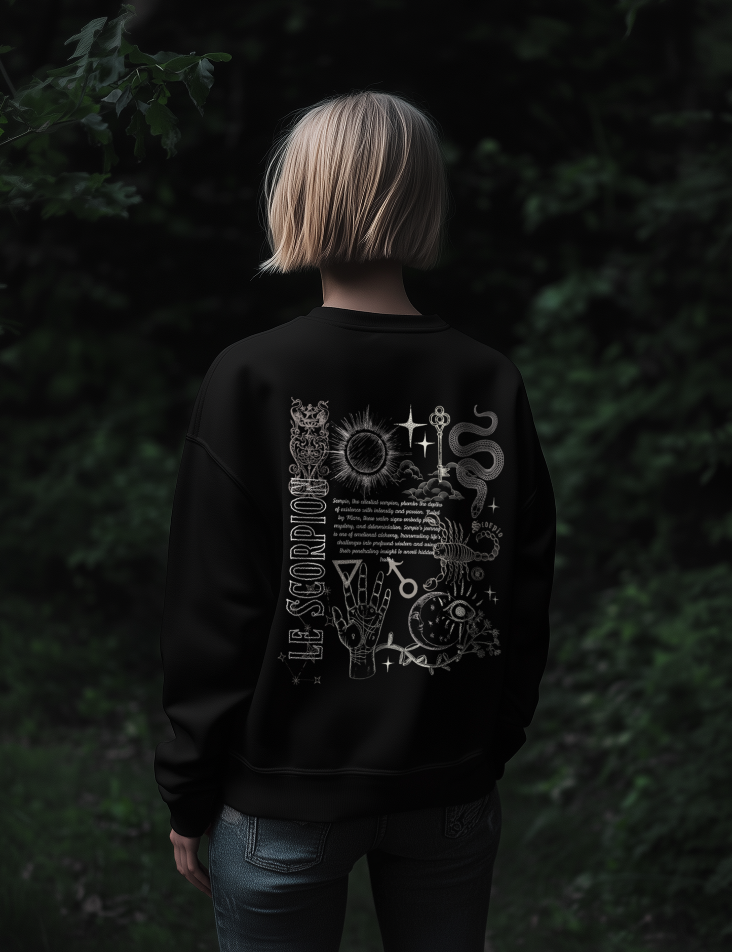 Scorpio Zodiac Sign Esoteric Astrology Occult Plus Size Goth Mystical Sweatshirt