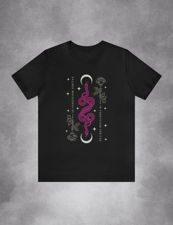 Snake Rose Moon Phase Witchcraft Moon Plus Size Goth Shirt