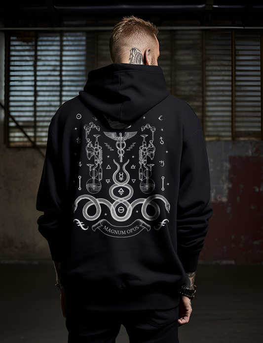 Alchemy Occult Snake Magnum Opus Plus Size Goth Witchy Esoteric Hoodie