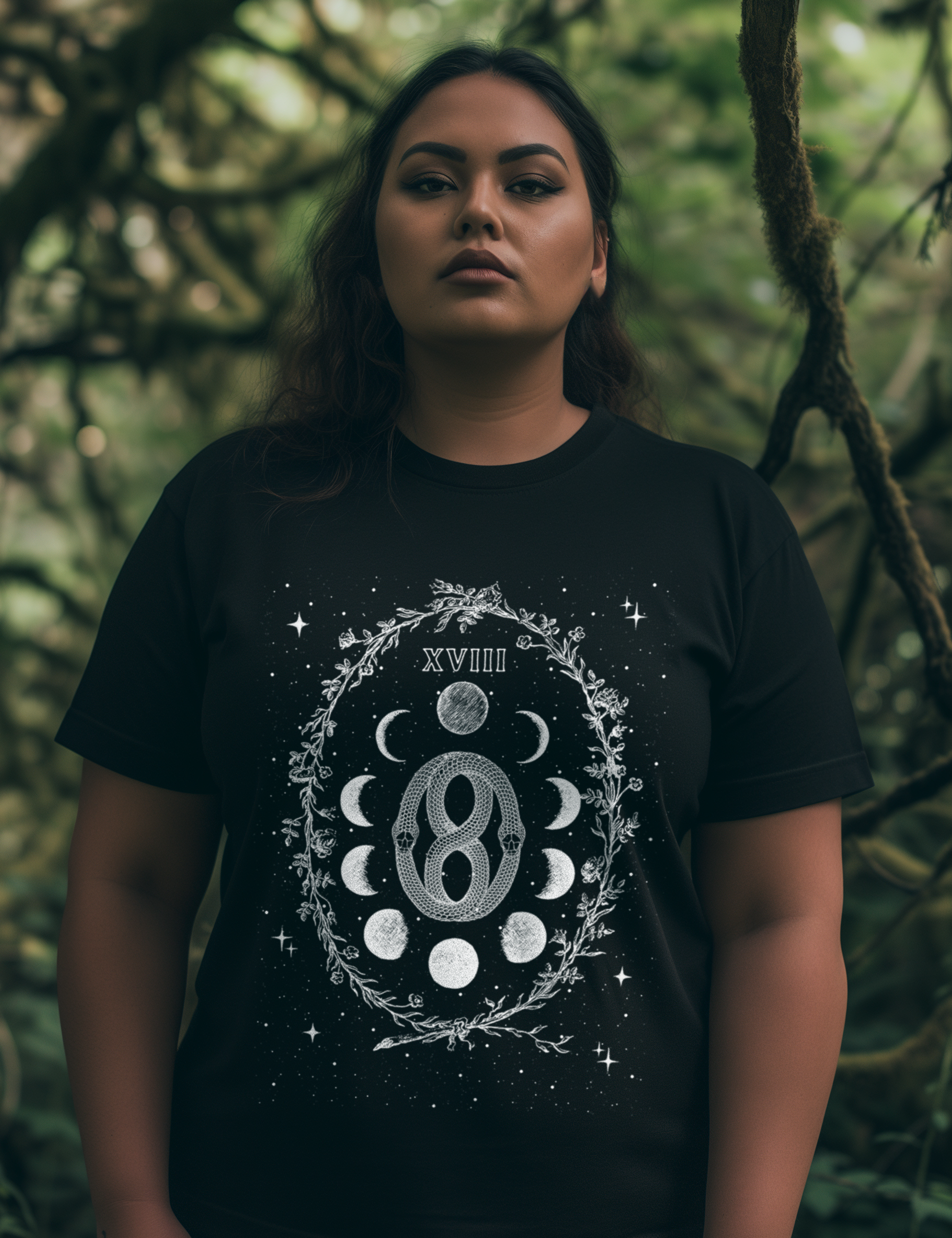 The Moon Tarot Card Plus Size Witchy Celestial Whimsigoth Mystical Clothing Shirt