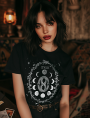 The Moon Tarot Card Plus Size Witchy Celestial Whimsigoth Mystical Clothing Shirt