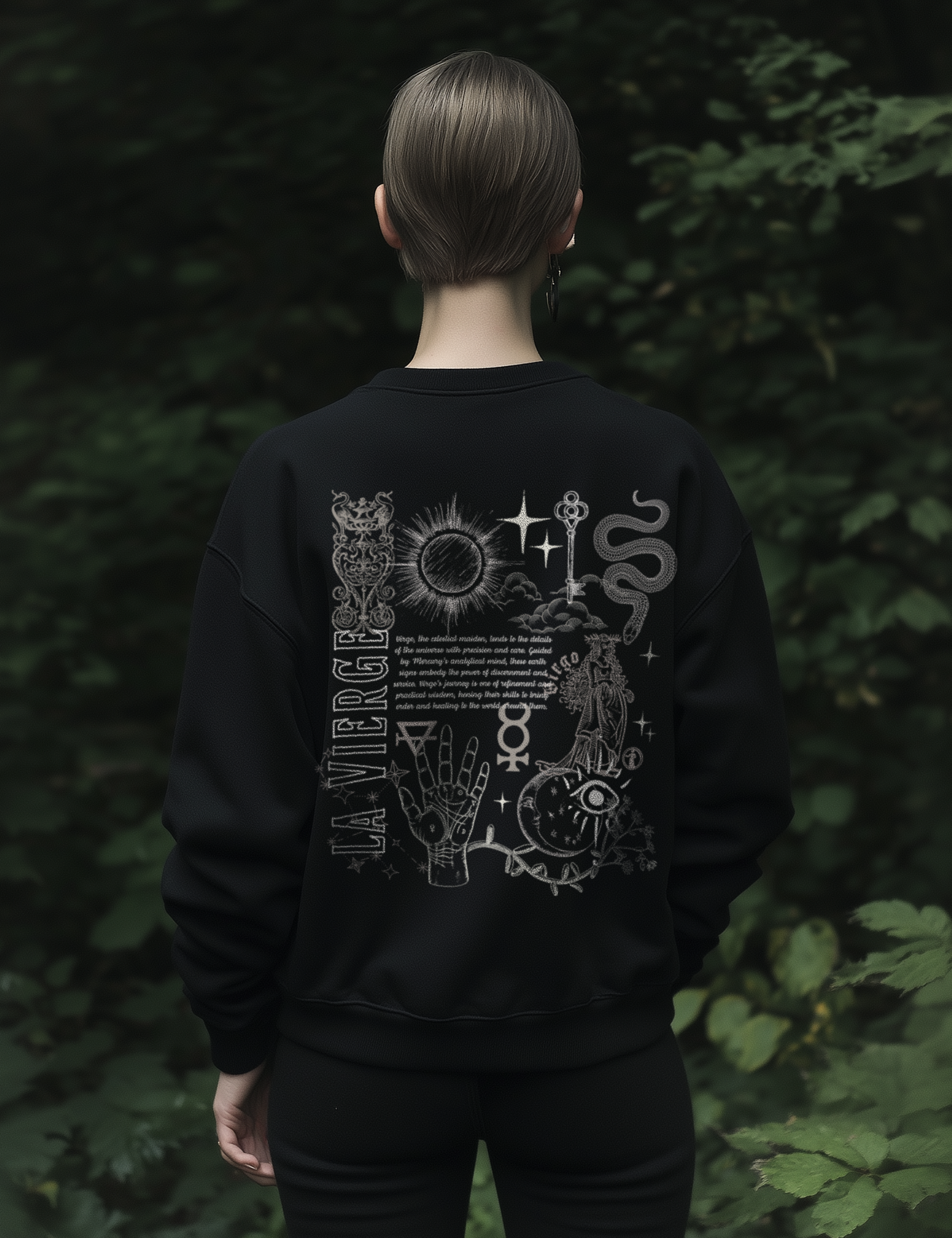 Virgo Zodiac Sign Esoteric Astrology Occult Plus Size Goth Mystical Sweatshirt