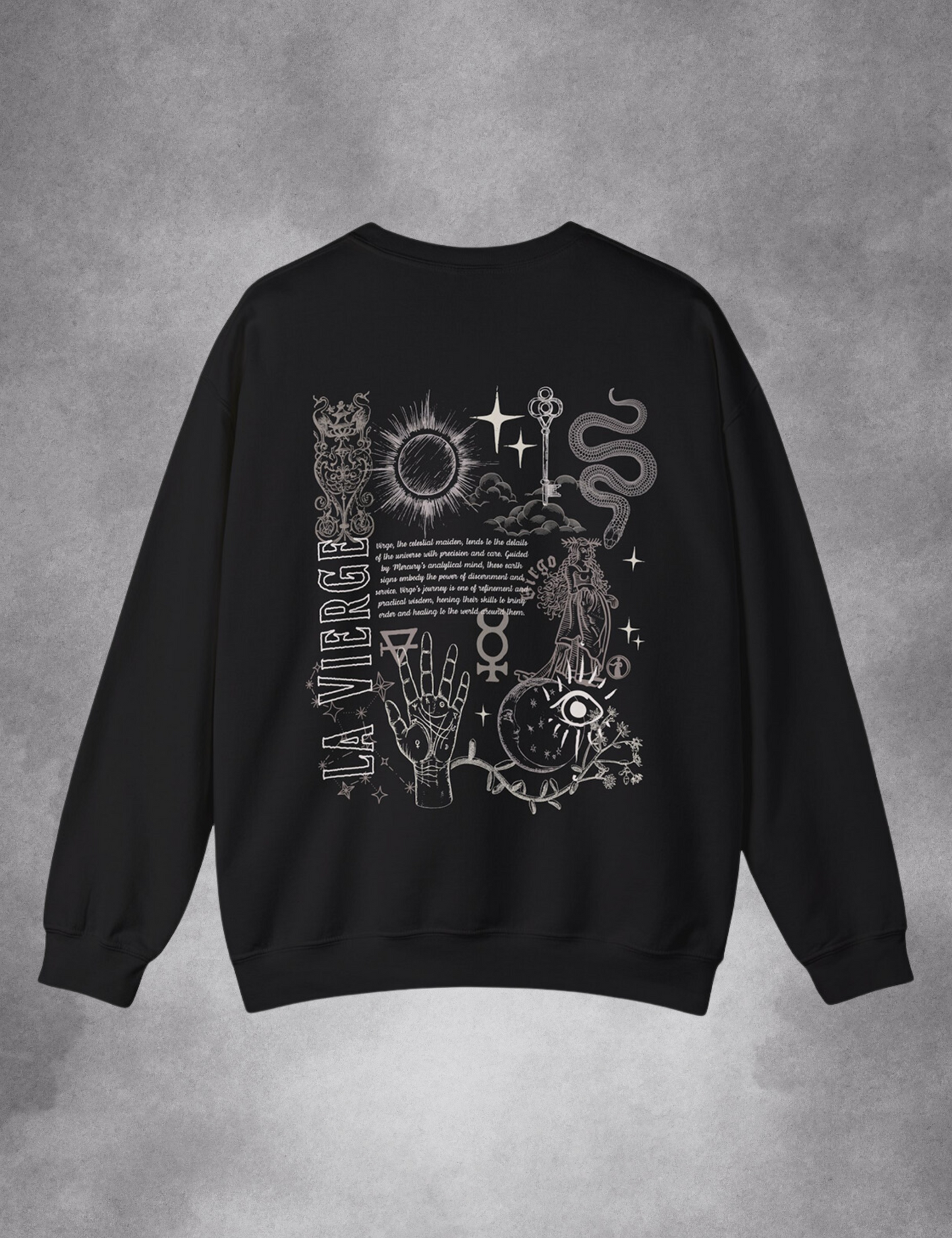 Virgo Zodiac Sign Esoteric Astrology Occult Plus Size Goth Mystical Sweatshirt