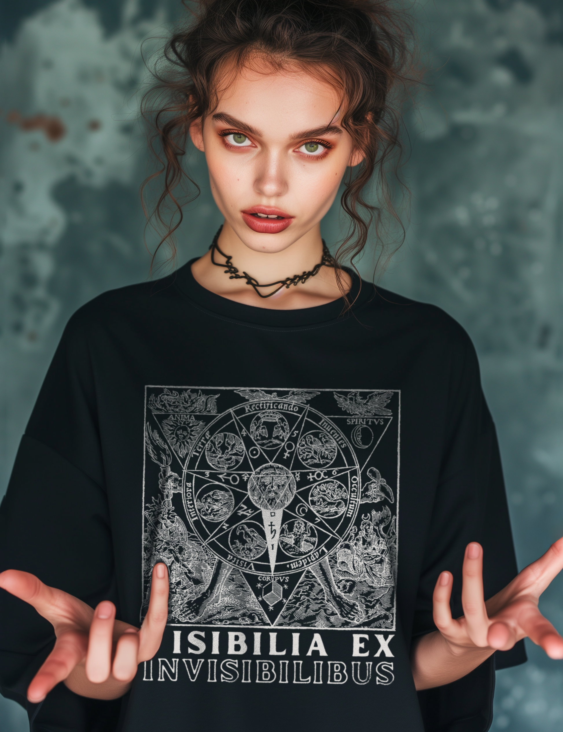 Visibilia Ex Invisibilibus Occult Esoteric Plus Size Goth Mystical Shirt
