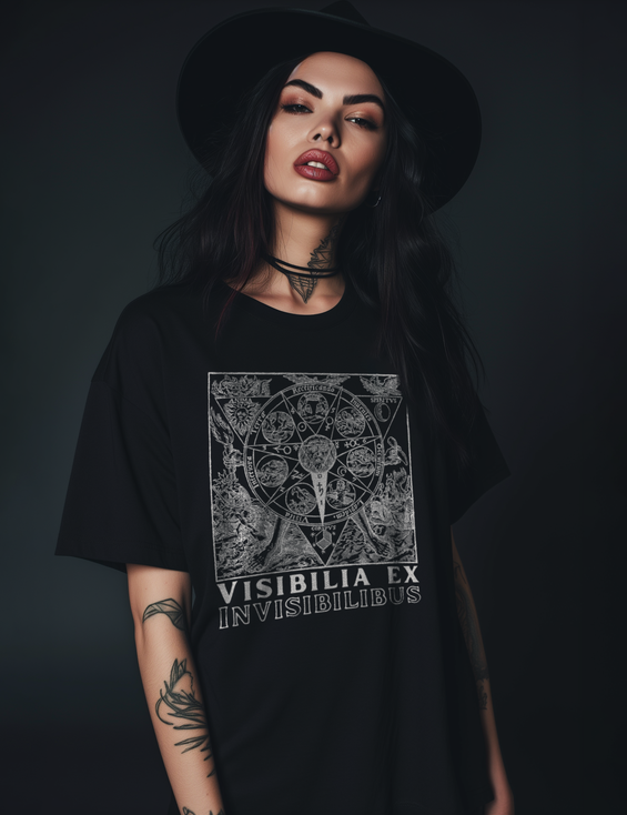 Visibilia Ex Invisibilibus Occult Esoteric Plus Size Goth Mystical Shirt