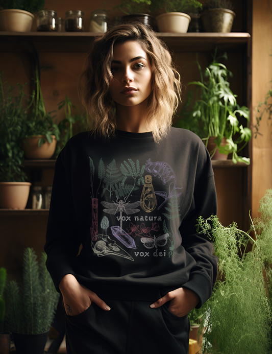 Dark Cottagecore Green Witch Nature Lover Plus Size Witchy Clothing Sweatshirt