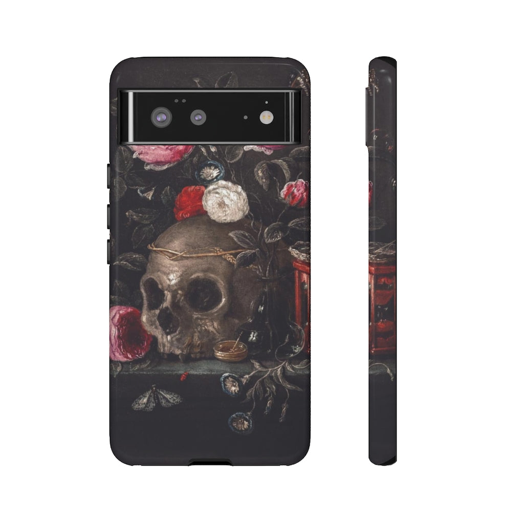 Dark Academia Aesthetic Skull Bouquet Phone Case