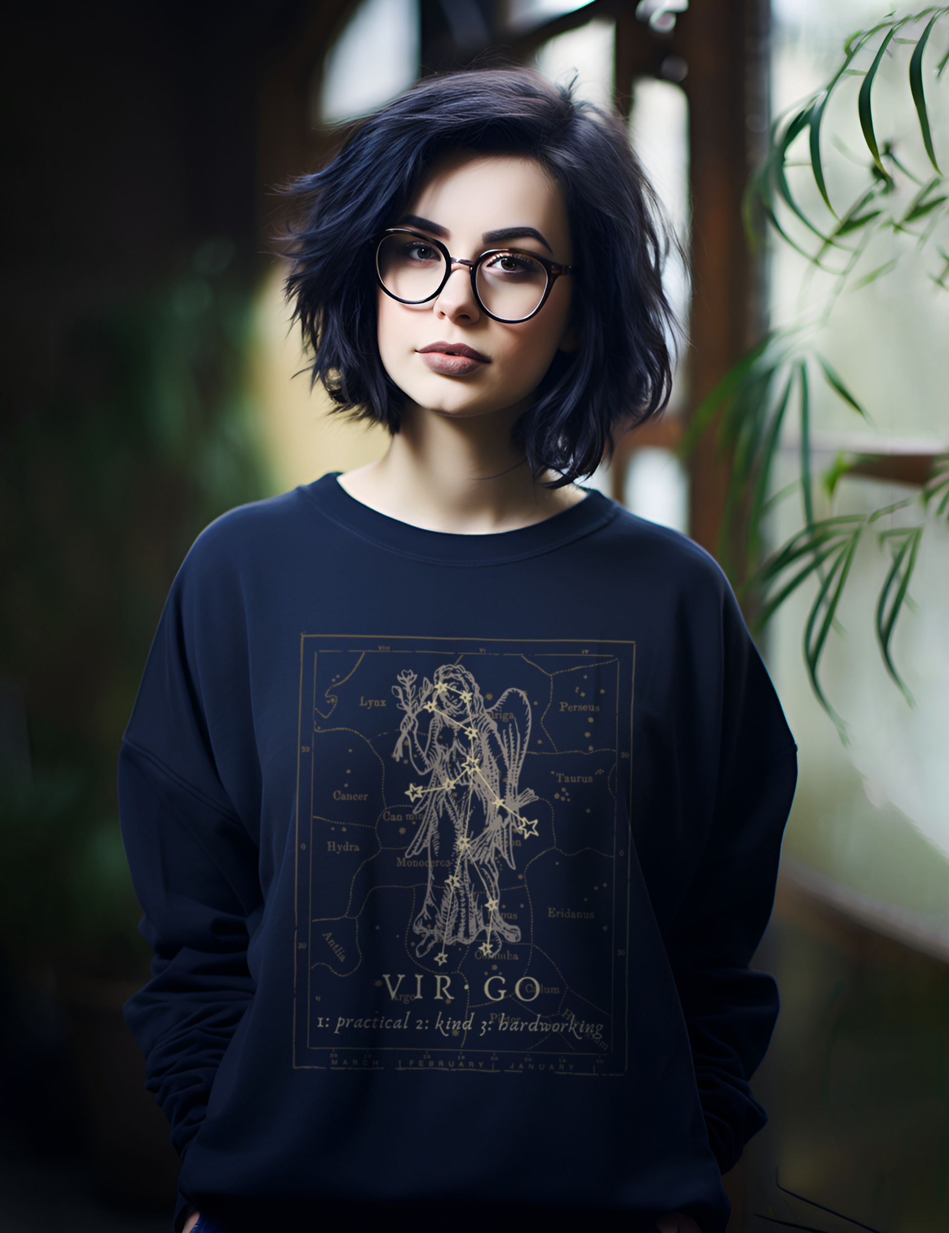 Mens Womens Dark Academia Aesthetic Outfits Virgo Zodiac Sweatshirt