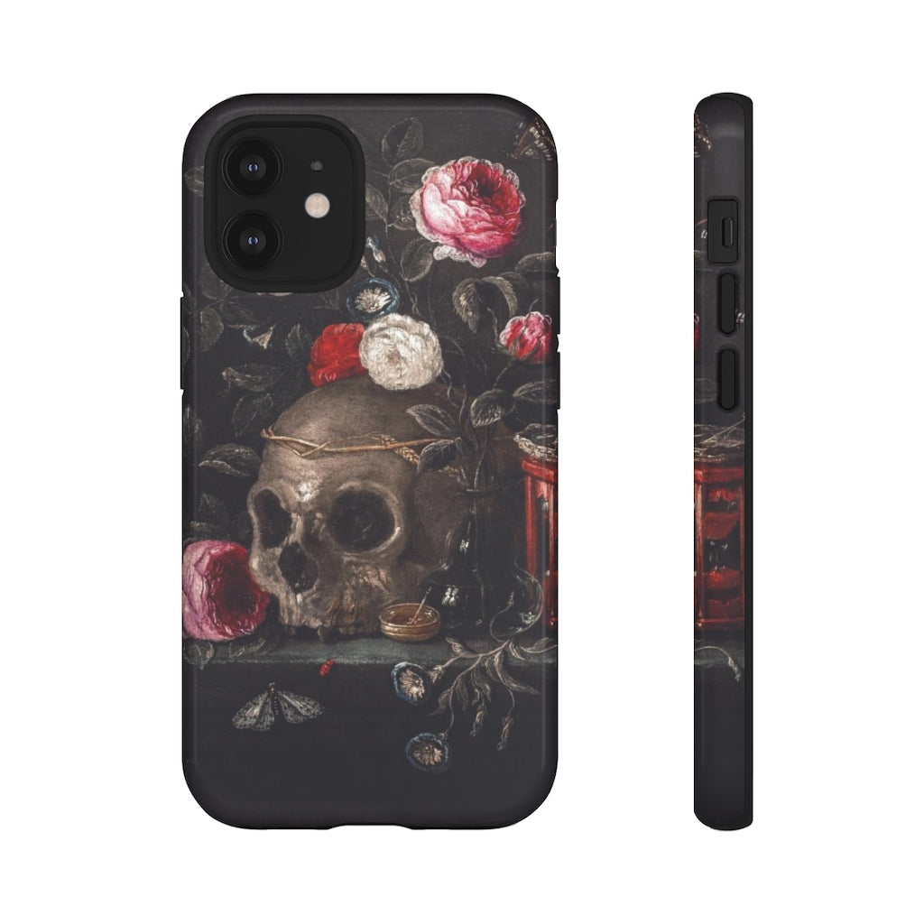 Dark Academia Aesthetic Skull Bouquet Phone Case