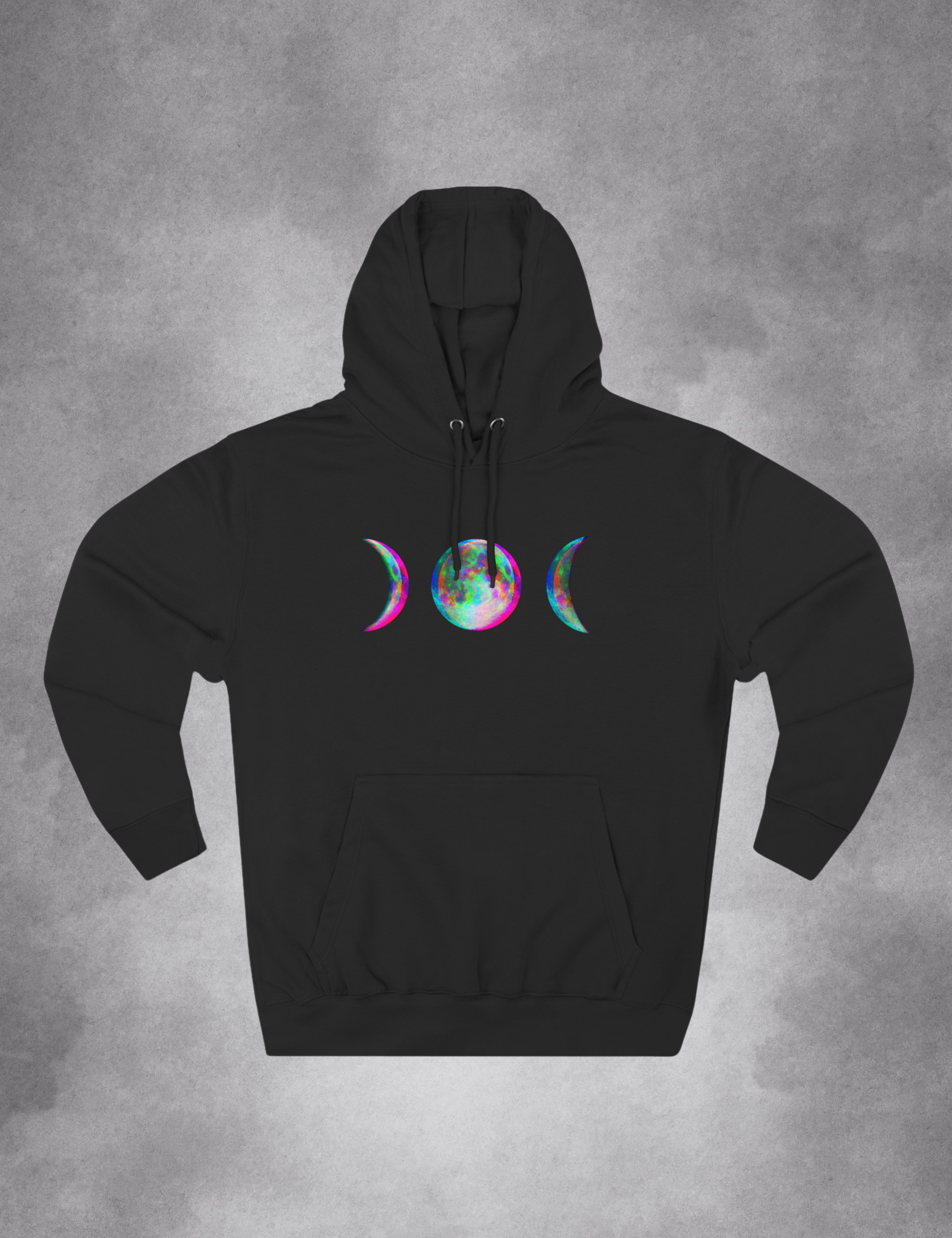 Glitch Moon Phase Witchy Plus Size Goth Alt Clothing Hoodie