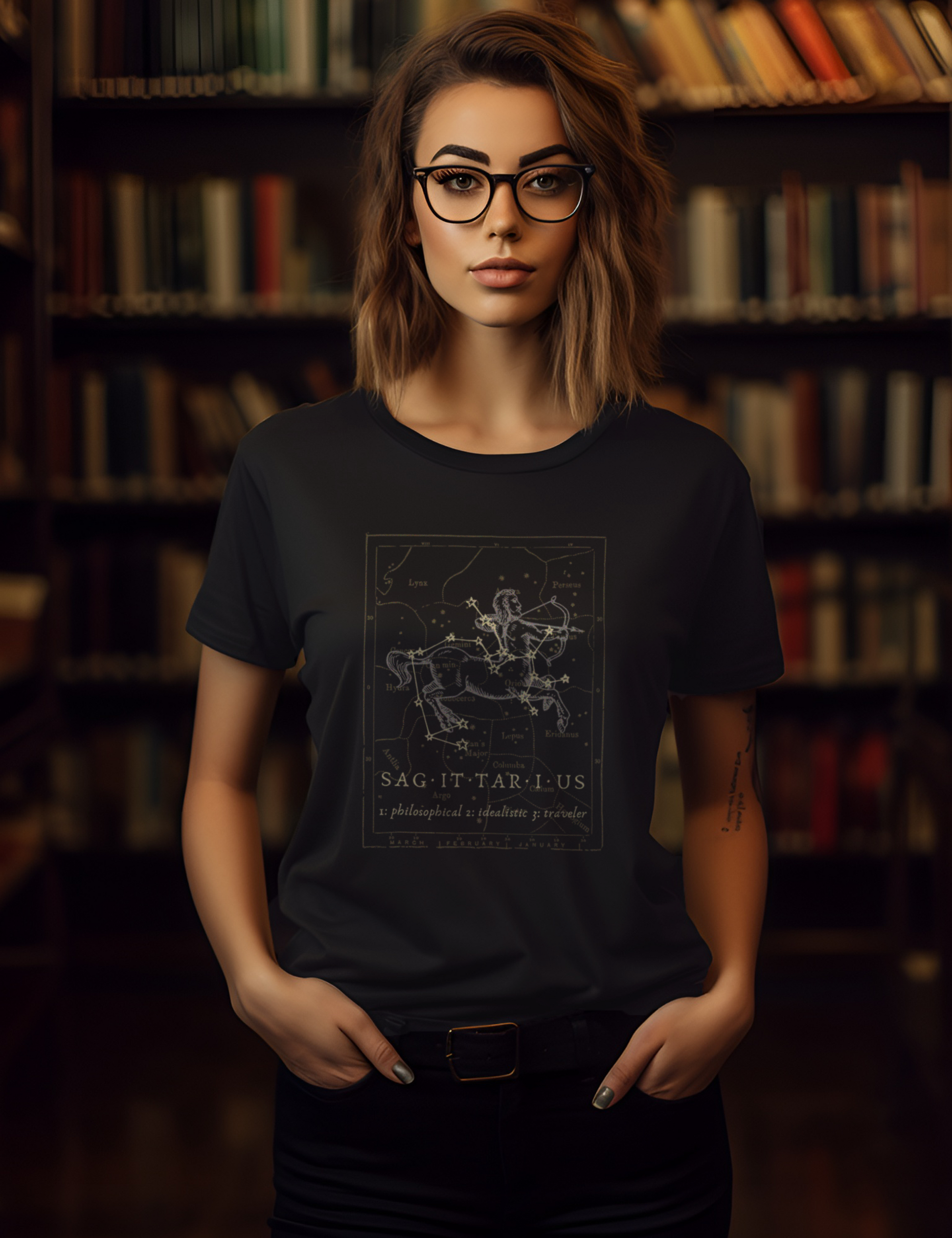 Mens Womens Dark Academia Aesthetic Outfits Sagittarius Zodiac Shirt