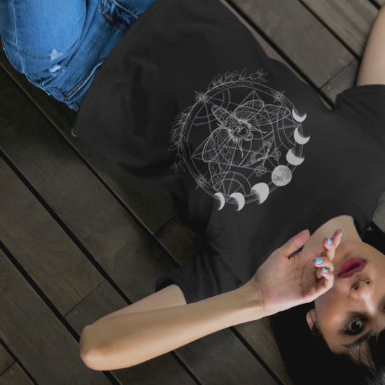 Moth Moon Phase Witchy Aesthetic Shirt
