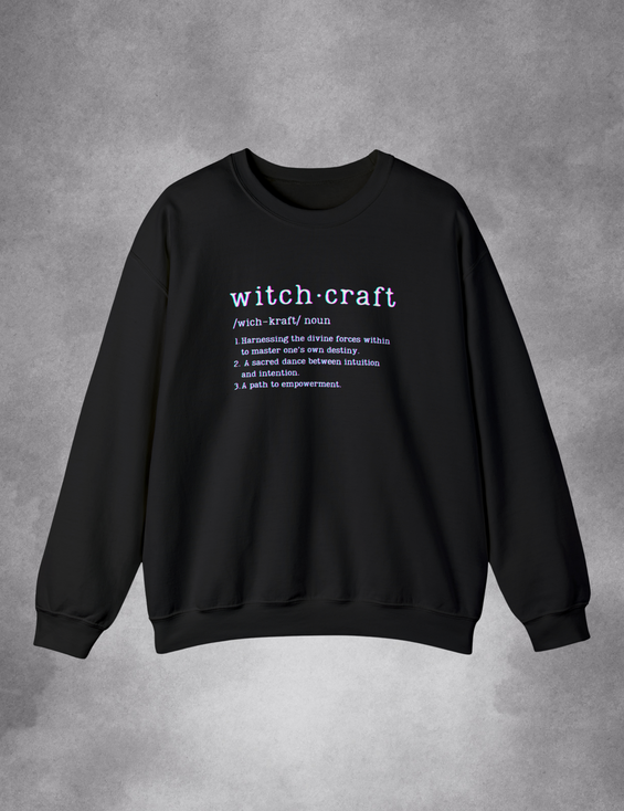 Glitch Witchcraft Definition Bookish Plus Size Goth Sweatshirt