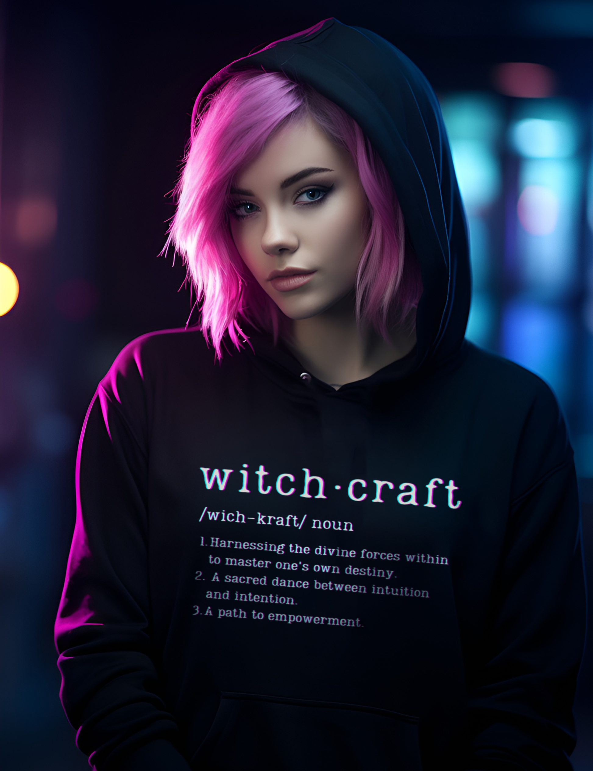 Glitch Witchcraft Plus Size Goth Witchy Clothing Hoodie