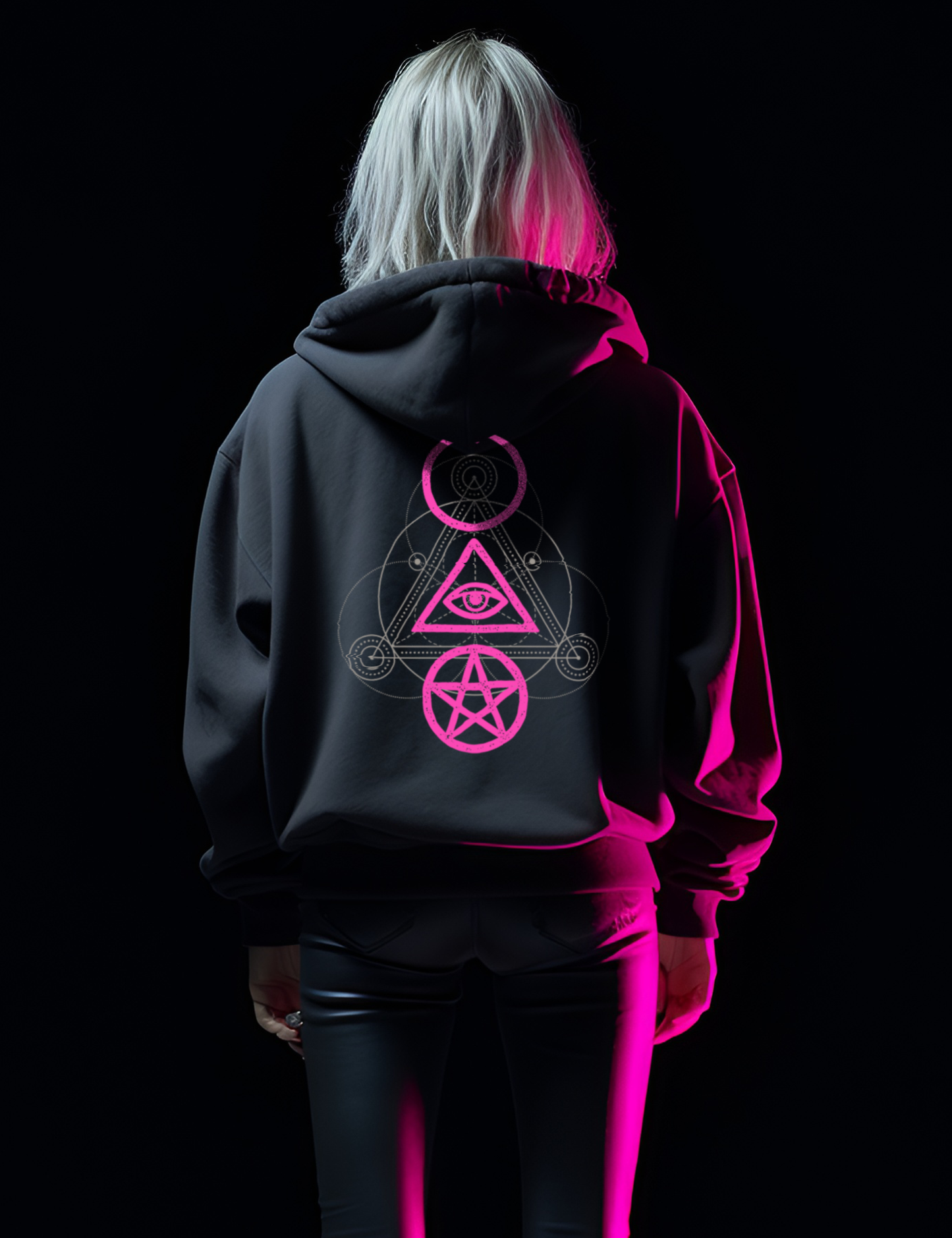 Occult Symbols Ouroboros Evil Eye Witchy Plus Size Goth Alt Clothing Hoodie
