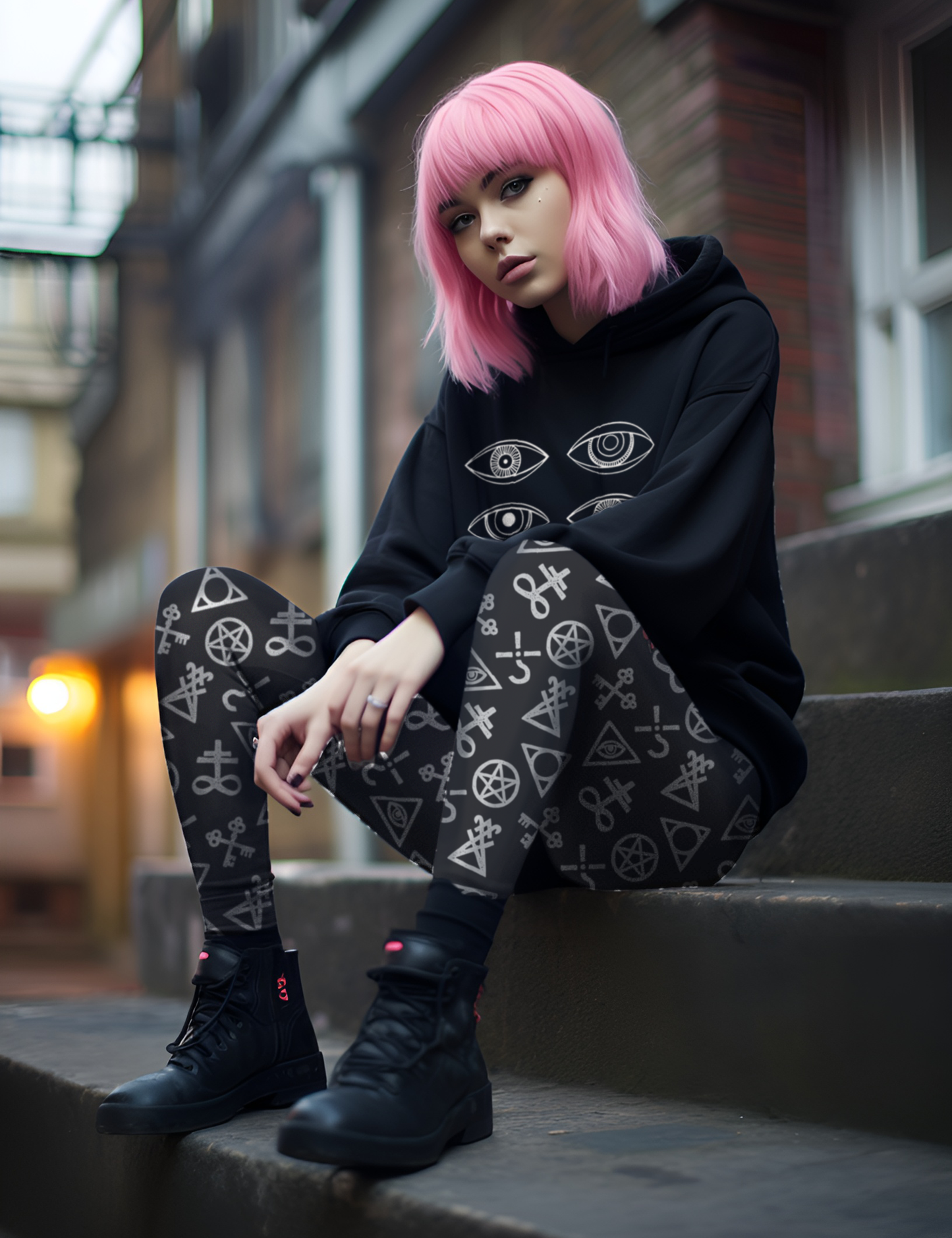 Occult Symbols Plus Size Witchy Clothing Leggings