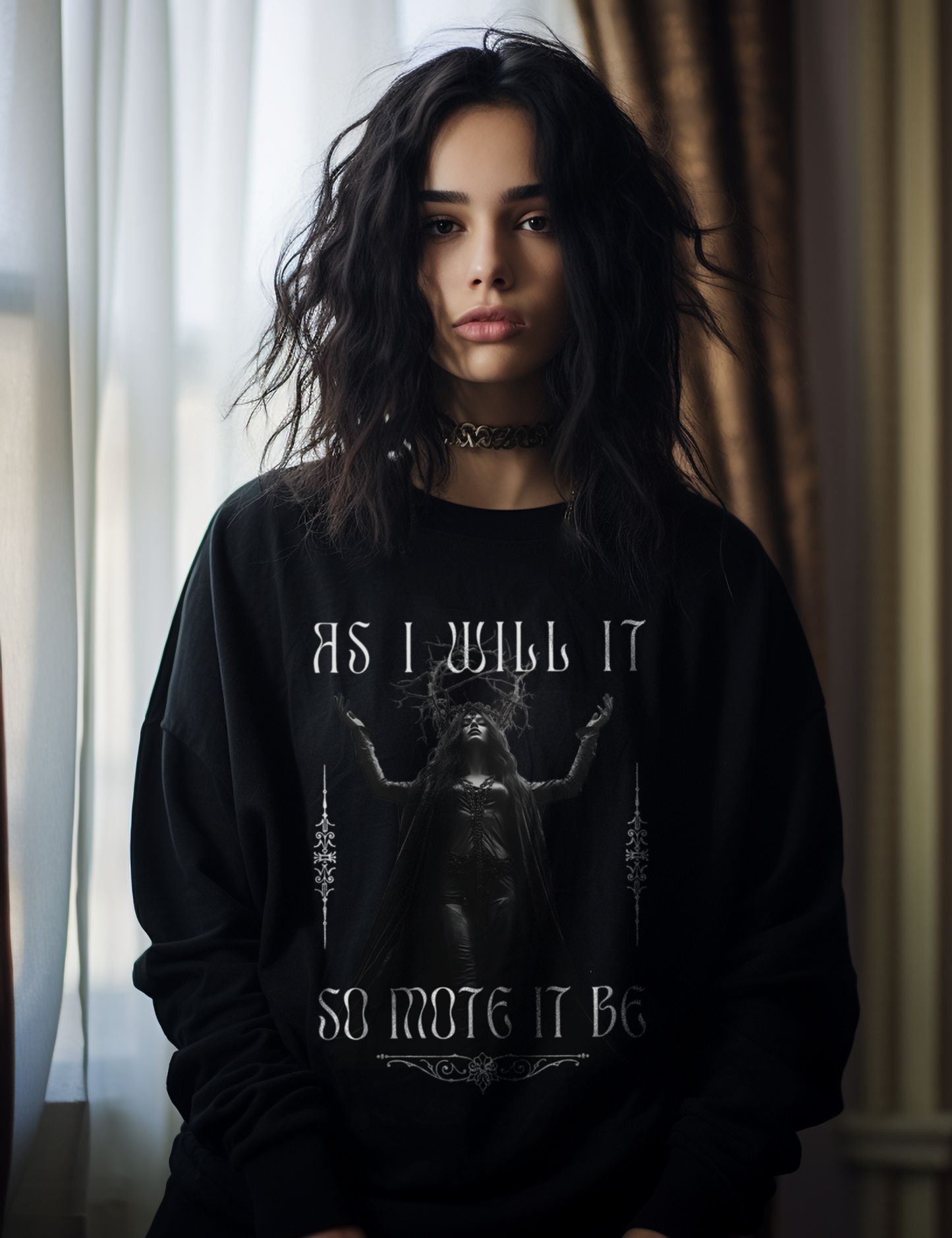 Edgy Goth Witchcraft Plus Size Mystical Wiccan Pagan Sweatshirt