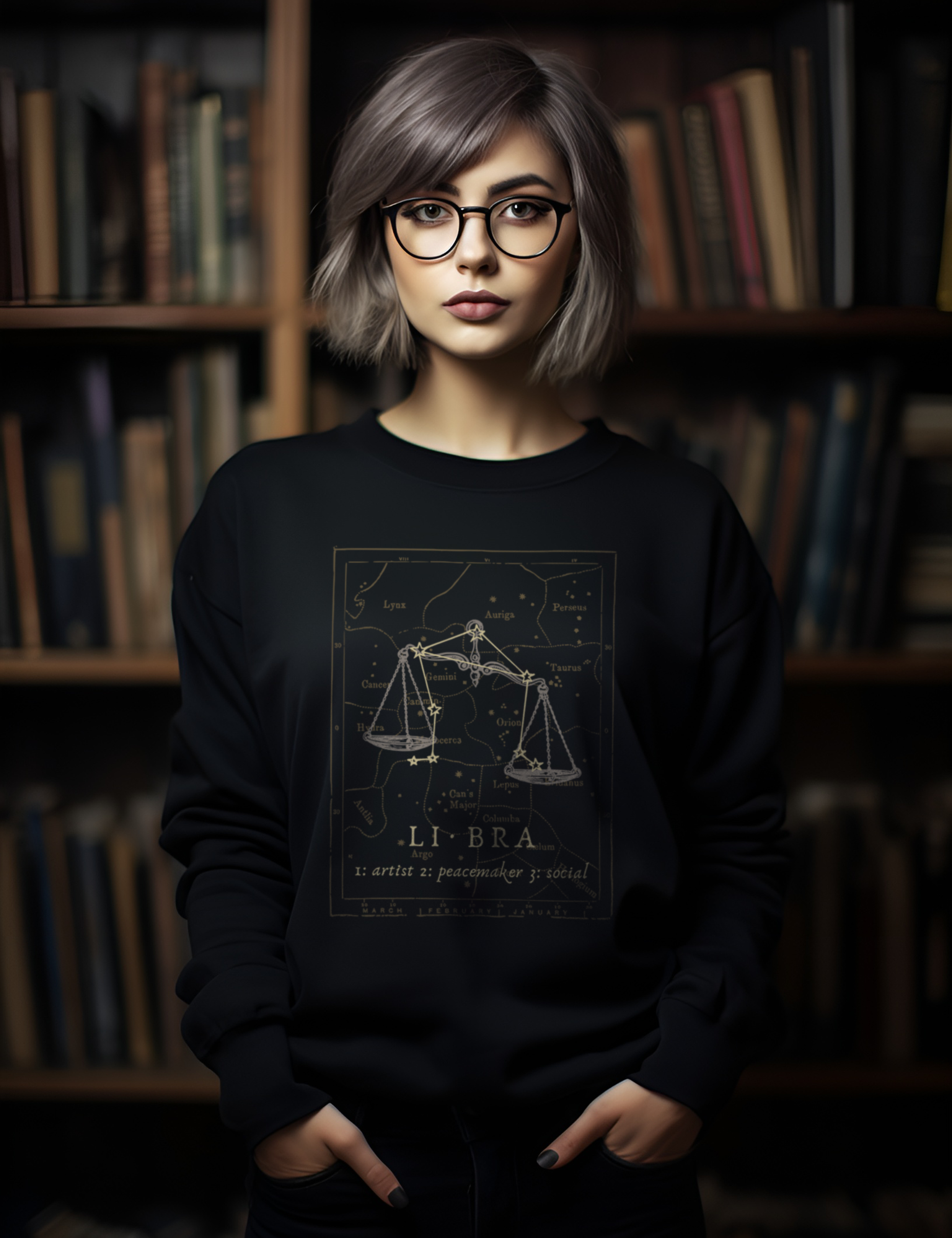 Mens Womens Dark Academia Aesthetic Outfits Libra Zodiac Sweatshirt