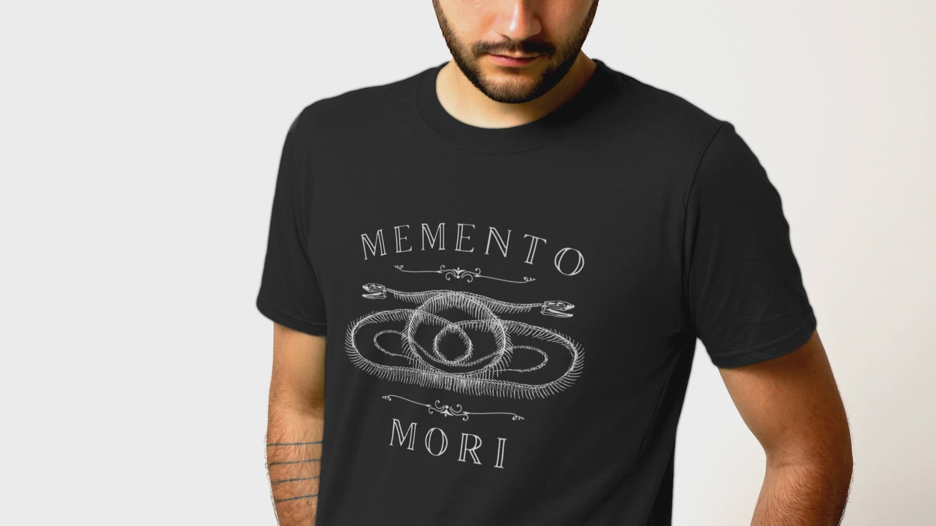 Goth Aesthetic Plus Size Clothing Memento Mori Snake Skeleton Shirt