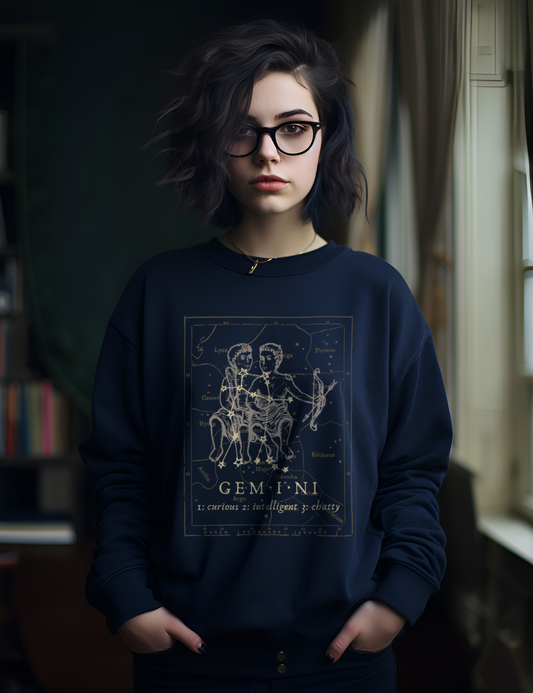 Dark Academia Aesthetic Gemini Zodiac Sweatshirt