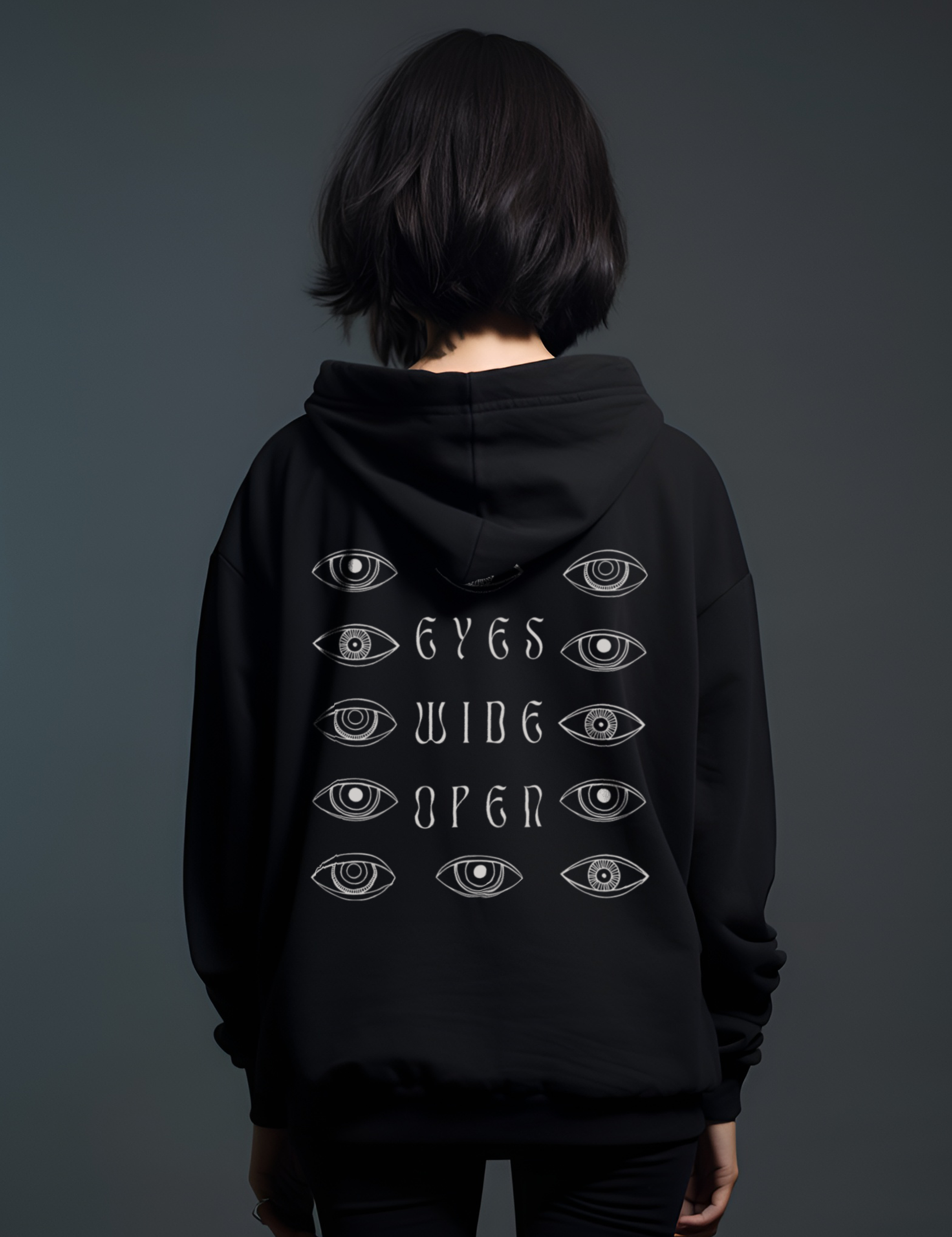 Evil Eyes Mystical Witchy Plus Size Goth Hoodie