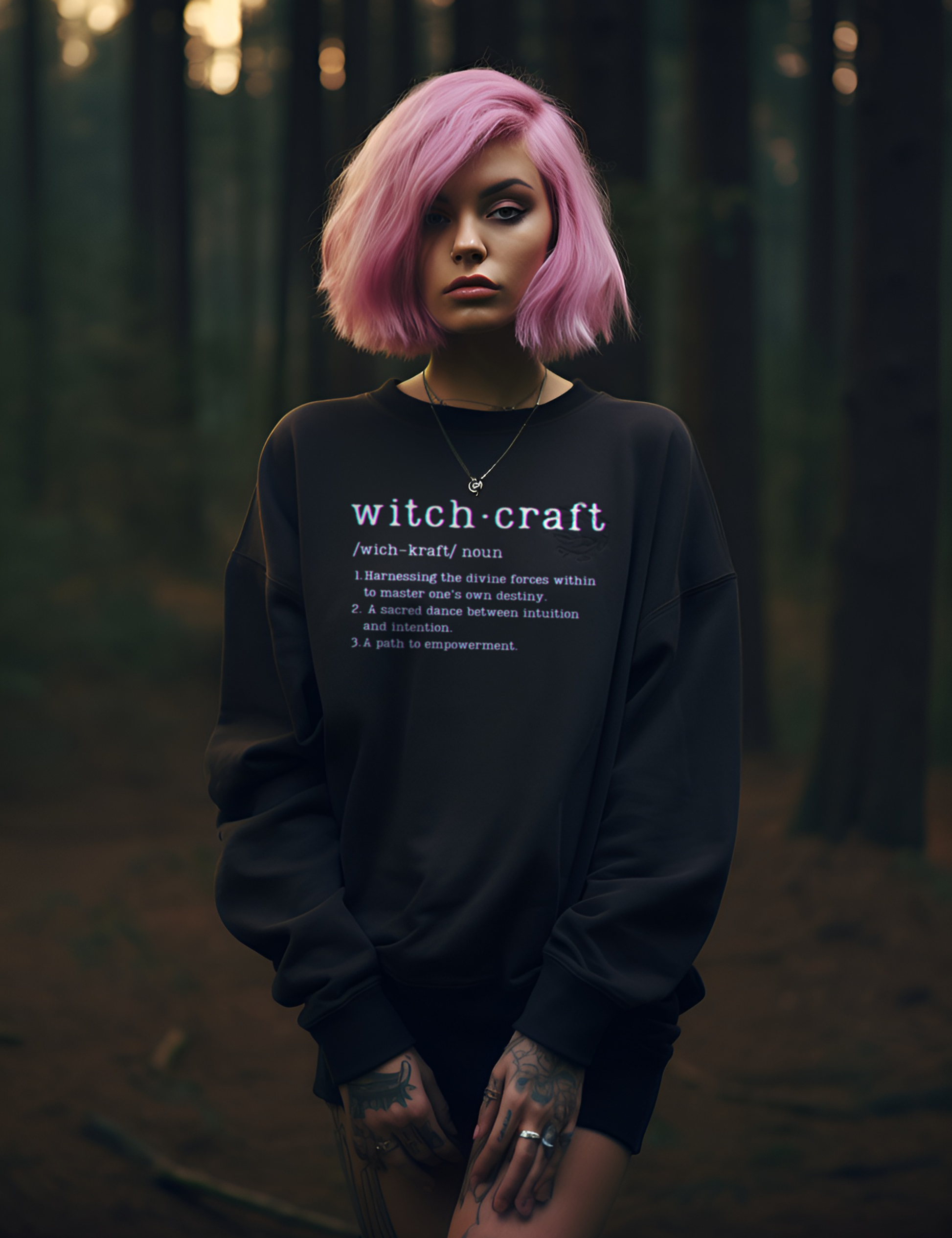 Glitch Witchcraft Definition Bookish Plus Size Goth Sweatshirt