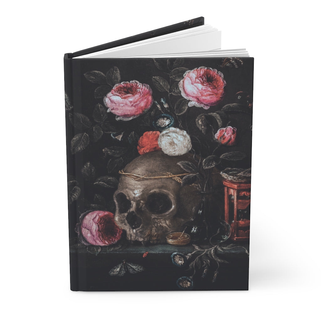 Dark Academia Aesthetic Decor Skull Botanical Hardcover Notebook