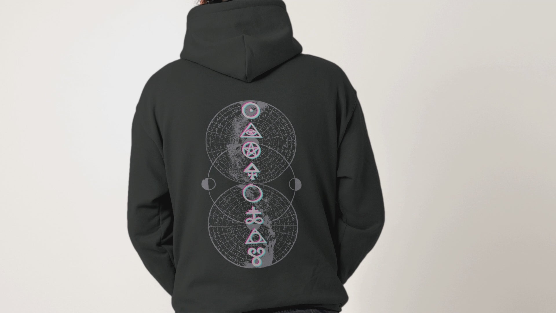 Goth Glitch Occult Symbols Plus Size Witchy Aesthetic Hoodie