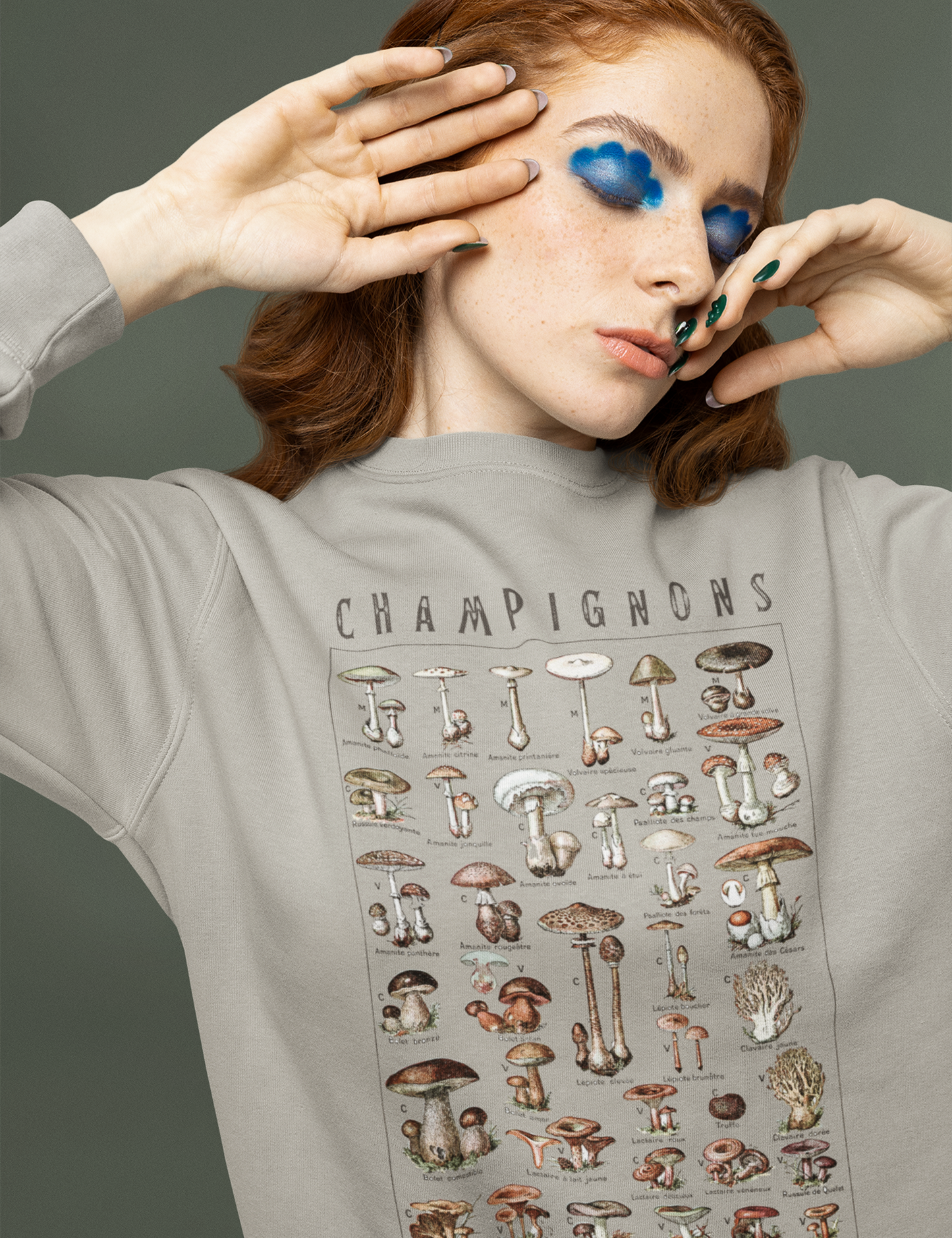 Champignons Mushroom Chart Aesthetic Sweatshirt