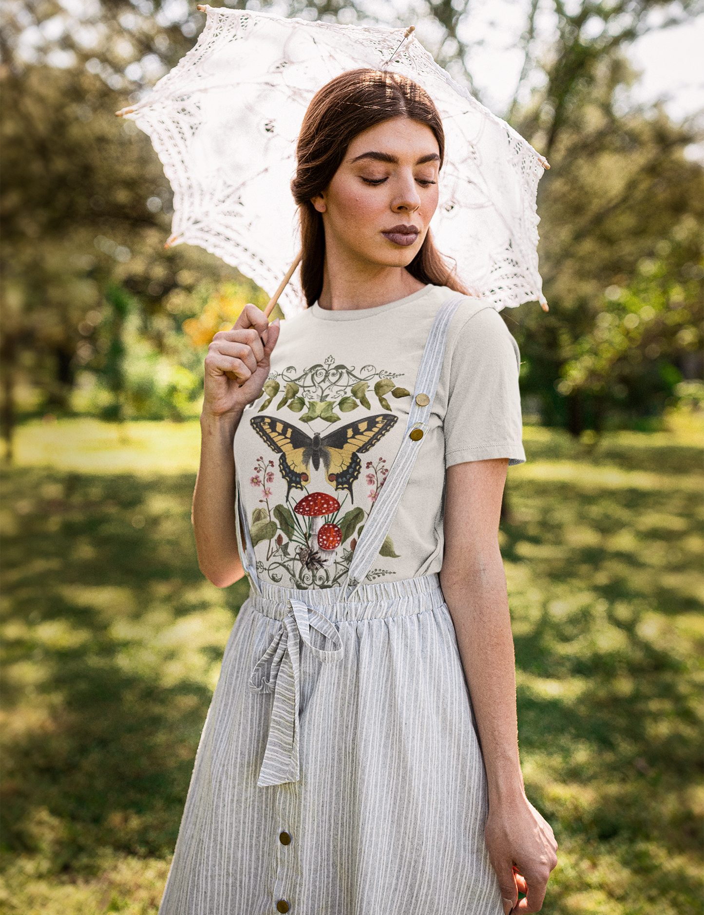 Fairy Grunge Cottagecore Aestheic Outfits Butterfly Shirt 