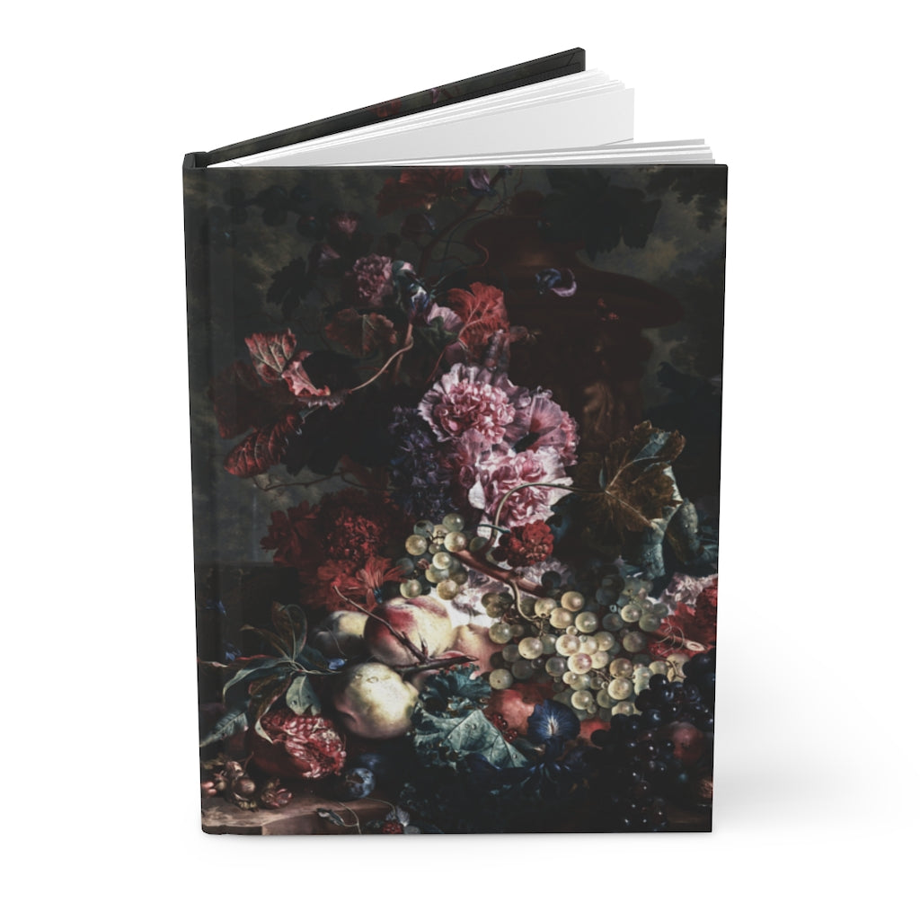 Dark Cottagecore Botanical Aesthetic Hardcover Notebook 