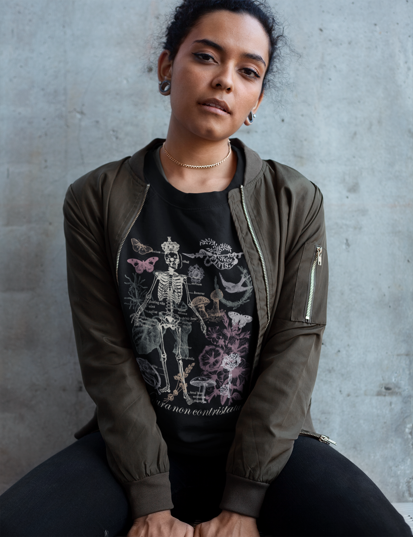 Grunge Dark Academia Skeleton Collage Sweatshirt